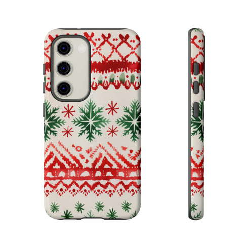 Watercolor Study of Christmas Patterns - Impact Resistant Phone Case Samsung Galaxy S23 Glossy